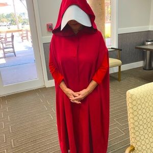 HANDMAIDEN COSTUME CLOKE WITH HOOD AND BONNET